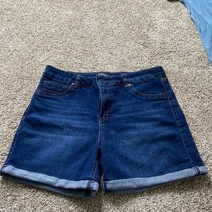 Midi denim shorts